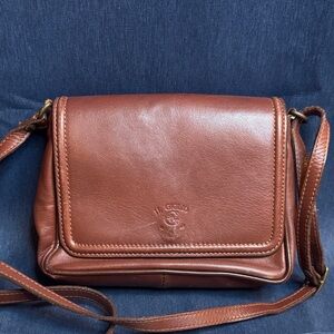 Il Giglio made in Italy Elegant Brown Leather Crossbody Bag 0304